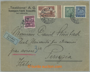 274125 - 1933 PRAHA - PERUGIA / firemní Let-dopis do Itálie se smí