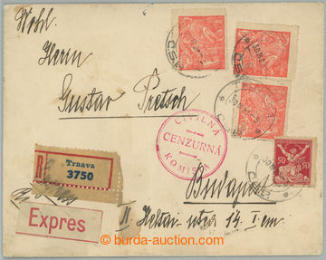 274126 - 1922 CENZURA / R+Ex dopis zaslaný v V. TO do Maďarska, vyf