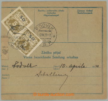 274148 - 1920 ORAVA - DOPLATNÍ / větší díl balíkové průvodky 