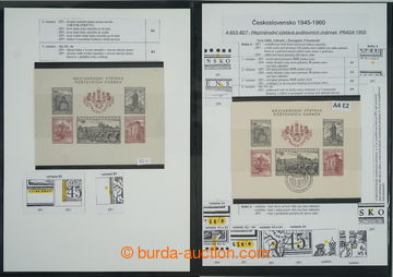 274149 - 1953 Pof.A853/857A + B, sestava 10ks aršíků, zoubkované 