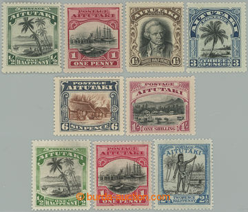274199 - 1920-1927 AITUTAKI / SG.24-29, 30-32, Motivy ½P - 1Sh + Mot