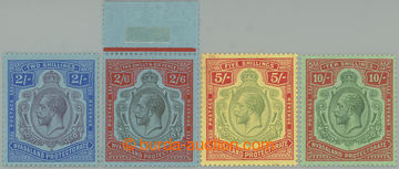 274206 - 1921-1923 SG.109-110, 112-113, Jiří V. 2Sh - 10Sh, průsvi