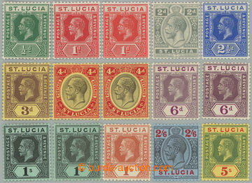 274214 - 1912-1921 SG.78-88, Jiří V. ½P - 5Sh, průsvitka Mult Cro
