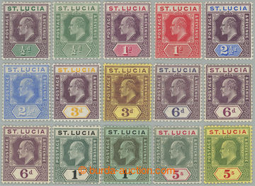 274215 - 1904-1910 SG.64-77, Edvard VII. ½P - 5Sh; kompletní bezvad