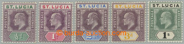 274216 - 1902-1903 SG.58-62, Edvard VII. ½P - 1Sh, průsvitka Crown 