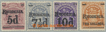 274218 - 1909-1911 SG.114-118, přetiskové Znak 5P/6P - 2Sh/5Sh, kom