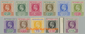 274223 - 1903 SG.46-56, Edvard VII. 2c - 2,25Rs, průsvitka Crown CA;