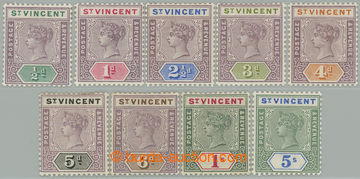 274226 - 1899 SG.67-75, Viktorie ½P - 5Sh, průsvitka Crown CA; komp