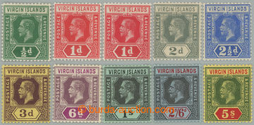 274230 - 1913-1919 SG.69-77, Jiří V. ½P - 5Sh, kompletní série s