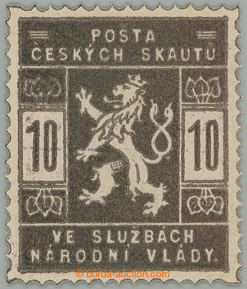 274248 - 1918 ZT  hodnoty 10h v hnědé barvě; po nálepkách, zk. V