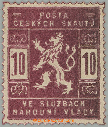 274249 - 1918 ZT  hodnoty 10h v červenohnědé barvě; po nálepkác