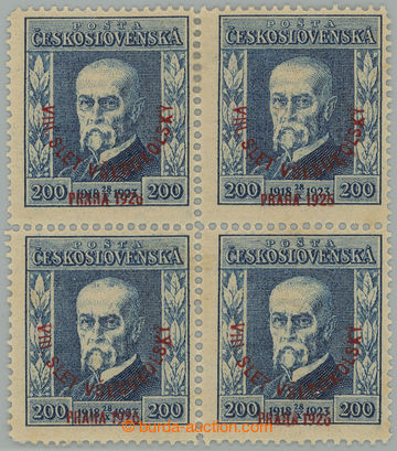 274289 - 1925 Pof.185, Slet 200h modrá, 4-blok, hledaná průsvitka 