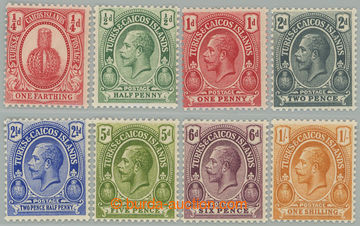 274290 - 1921 SG.154-161, Jiří V. ¼P - 1Sh, průsvitka Mult Script