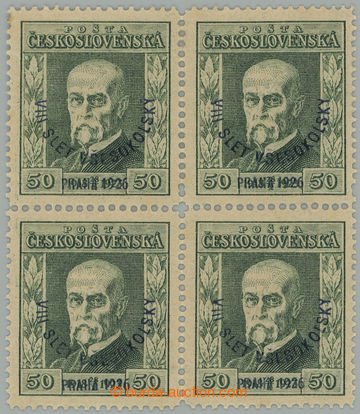 274293 - 1925 Pof.183, Slet 50h zelená, 4-blok, průsvitka P6; nále