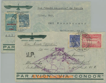 274316 - 1930-1931 ZEPPELIN / 2x dopis adresovaný do Německa přepr