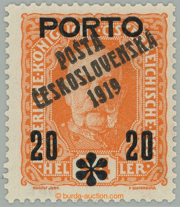 274335 -  Pof.87, Přetisk PORTO 20/54h oranžová, I. typ; po nálep