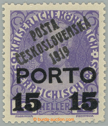 274337 -  Pof.84, Přetisk PORTO 15/2h fialová / černá, I. typ, po