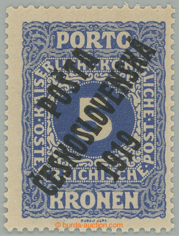 274338 -  Pof.81, Malé číslice 5K modrá, II. typ; po nálepce, zk