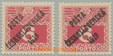 274354 -  Pof.67, Velké číslice 6h červená, 2ks, I. a II. typ p�