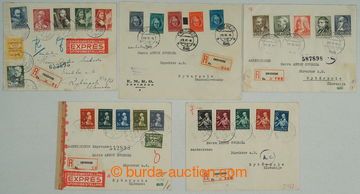 274369 - 1943-1946 sestava 5ks R- nebo R+Ex-dopisů adresovaných na 