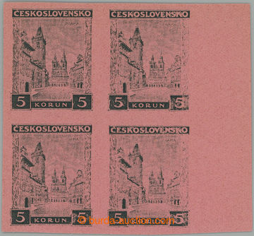 274380 - 1929 PLATE PROOF  Pof.256, Prague 5CZK, imperforated plate p
