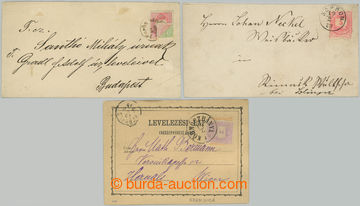 274431 - 1879-1881 PŘELEP / sestava 2ks celinových obálek a 1ks ce