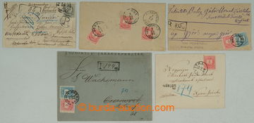 274432 - 1878-1884 SLOVENSKO / sestava 5ks R-dopisů vyfr. zn. emisí