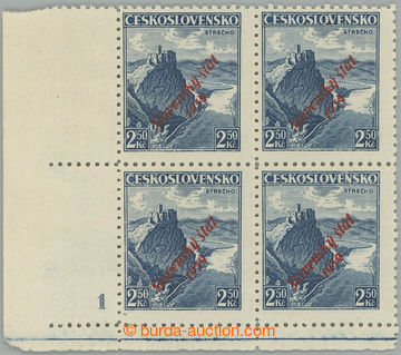 274445 - 1939 Sy.17, Strečno 2,50Kč modrá, levý dolní rohový 4-
