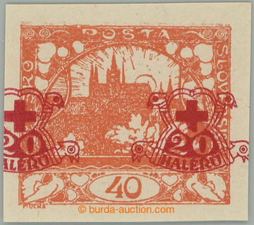 274449 -  ZT  Hradčany 40h oranžová s dvěma přítisky typu A v �