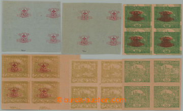 274462 -  ZT  sestava 6ks 4-bloků různých zkusmých tisků zn. a p