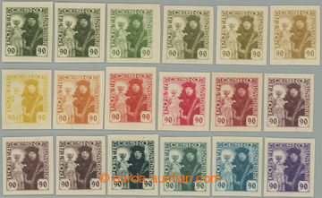 274464 -  ZT sestava 18ks zkusmých tisků hodnoty 90h v různých ba