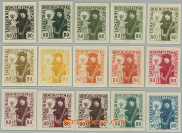 274465 -  ZT  sestava 15ks zkusmých tisků hodnoty 80h v různých b