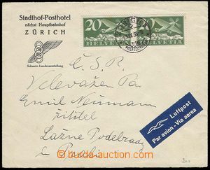 27447 - 1938 L-dopis do ČSR, vyfr. 2-páskou zn. Mi.213, DR Zürich