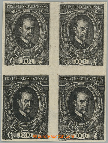 274475 -  ZT  hodnoty 1000h, 4-blok, hlubotisk v černé barvě na zn