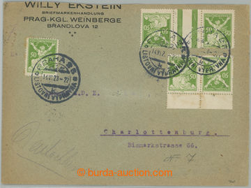 274481 - 1923 firemní dopis zaslaný do Německa, vyfr. mj. 2ks prot