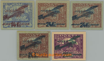 274485 -  ZT  sestava 5ks zkusmých tisků všech 3 hodnot (24Kč 3x)