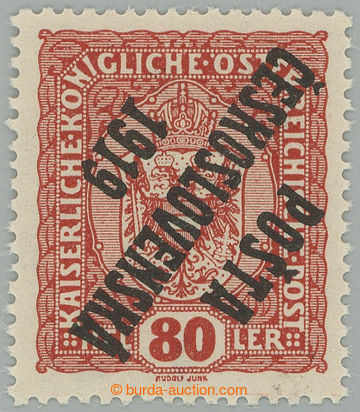 274502 -  Pof.45Pp, Znak 80h hnědá s převráceným přetiskem, I. 