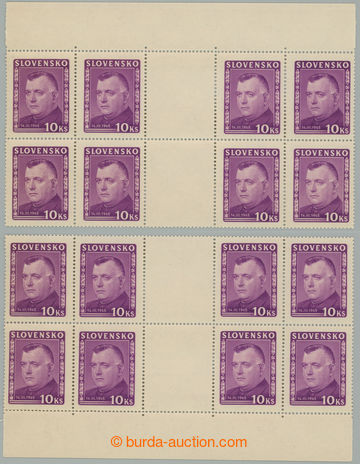 274508 - 1945 Sy.125S (4), Tiso 10Ks, 2x dvojice spojených 4-zn. mez
