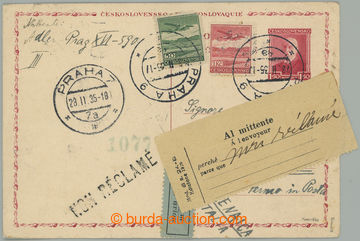 274522 - 1935 PRAHA - BENGHASI / Let zaslaná dopisnice do Libye, mez