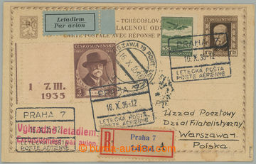 274526 - 1935 PRAHA - VARŠAVA / R+Let zaslaný I. díl mezinárodní