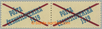 274533 -  Pof.57B K, 2-páska přetištěných kupónů s ŘZ 11½, t