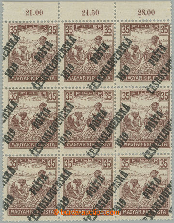 274536 -  Pof.109, 35f hnědá, krajový 9-blok s počítadly, posun 