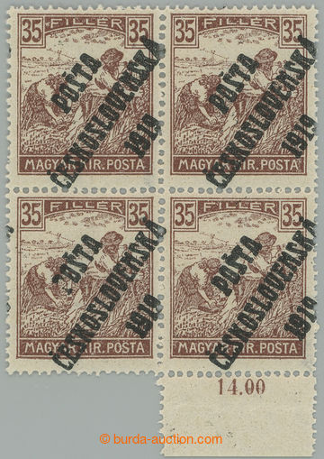274538 -  Pof.109 Ob, 35f hnědá, krajový 4-blok s 1 počítadlem, 