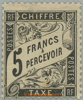 274554 - 1882 Yv.Taxe 24, Doplatní 5Fr černá; bezvadná s neporuš