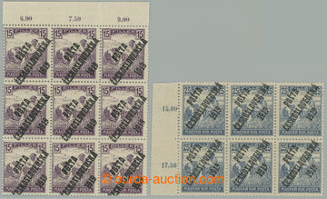 274584 -  Pof.106, 108, 15f fialová, 9-blok s horním okrajem s poč