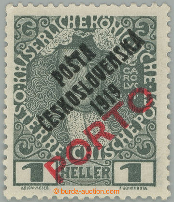 274641 -  Pof.83, Přetisk PORTO 1h šedá / červená, II. typ; po n