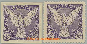 274652 - 1918 Pof.NV5N, nevydaná Sokol v letu 20h fialová, 2ks, nez