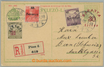 274664 - 1920 BARANYA / přetisková uherská dopisnice Štěpánská