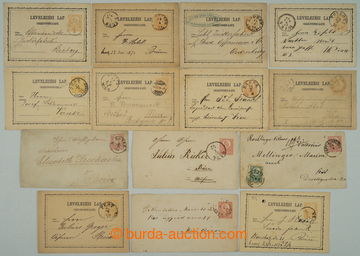 274681 - 1871-1874 sestava 4ks celinových obálek s přitištěnou z