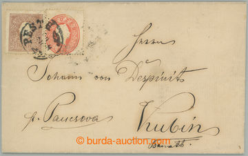274684 - 1861 přebal skládaného dopisu vyfr. smíšenou frankaturo
